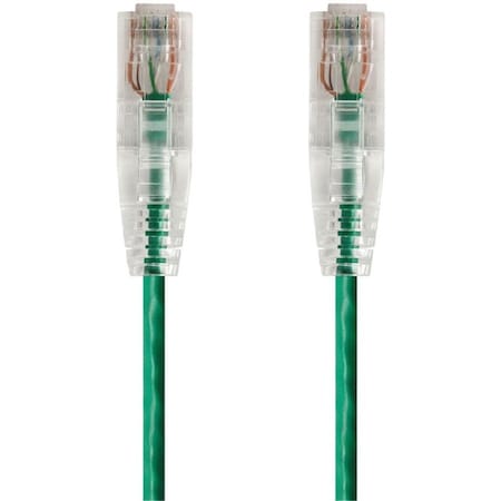 Monoprice Slim Cat6 Utp Cable 14 ft.Green 14824