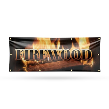 Signmission Firewood, 36 Inch x 96 Inch, Vinyl Banner B-96-30627