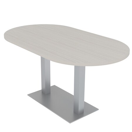 Skutchi Designs Racetrack Conference Table With Power Unit, 36 in W, 60 in L, Ivory HAR-RAC-36X60-DOU-K458-NA