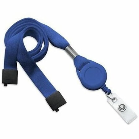 Brady Lanyard with Round Badge Reel and Clear Vinyl Strap Combo - Royal Blue 2138-7004