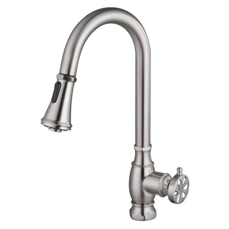 Kingston Brass Single-Handle Pull-Down Kitchen Faucet, Brushed Nickel LS8698RX