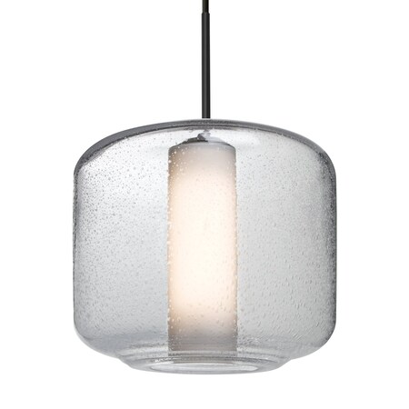Besa Lighting Besa Niles 10 Pendant, Clear Bubble/Opal, Black Finish, 1x 60W MAX E26 Base 1JT-NILES10CO-BK