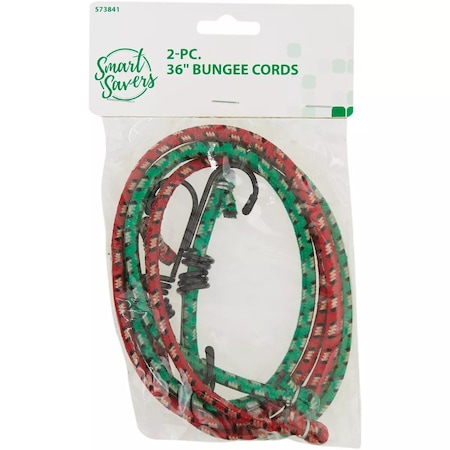 Smart Savers 6mmx36'' Metal with Safety End Bungee Cord, 2PK CC101083