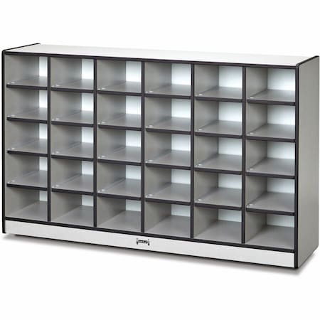 Jonti-Craft Rainbow Accents 30 Cubbie-Tray Mobile Storage, without Trays, Black 0430JCWW180