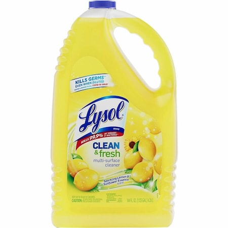 Lysol Clean/Fresh Lemon Cleaner, For Multi Surface, 144 fl oz (4.5 quart), Clean & Fresh Lemon Scent, 4PK 77617