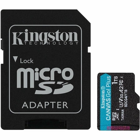 Kingston 1TB microSDXC Canvas Go Plus Gen4 200MB/s A2 U3 V30 Card + Adapter SDCG4/1TB