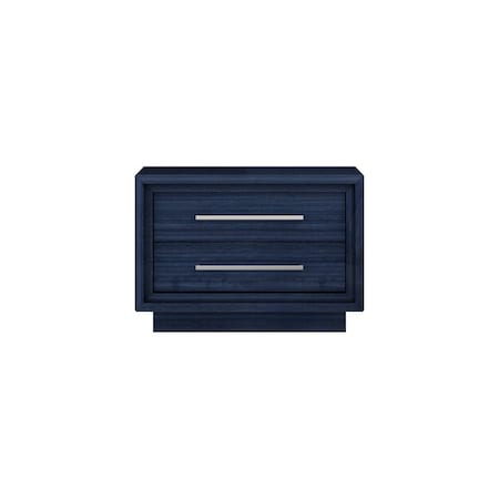 Homeroots 21" Sapphire Blue Wood Two Drawer Nightstand 719565