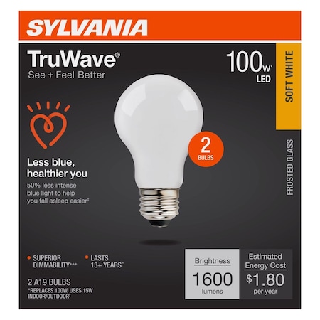 Ledvance/ Sylvania TruWave A19 E26 (Medium) LED Bulb Soft White 100 Watt Equivalence 1 pk 42306