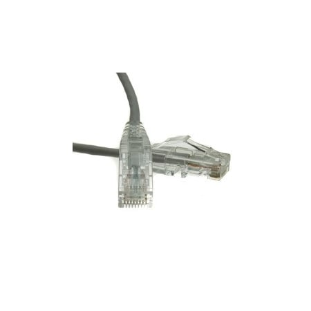 Cable Wholesale Slim Cat6a Gray Copper Ethernet Cable, 10 Gigabit, 500 MHz, Snagless/Molded Boot, POE 13X6-62107
