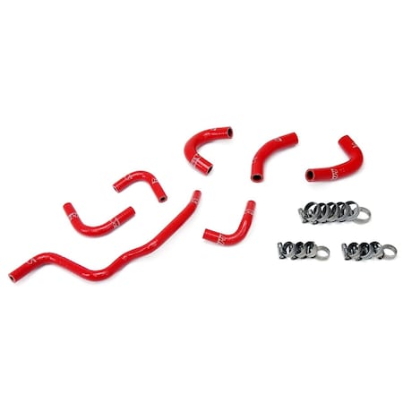 Hps Performance High Temp Reinforced Silicone Oil Cooler and Throttle Body Coolant Hose Kit, Red,  57-1857-RED