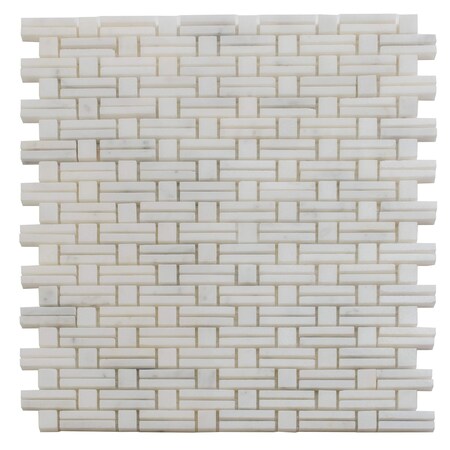 Apollo Tile 12x12 Eastern White Marble Polished Floor and Wall Mosaic Tile 4.88 sqft/case, 5PK APLKB88P22A