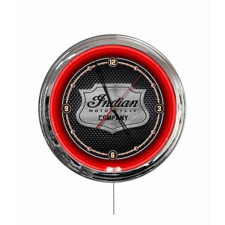 Holland Bar Stool Indian Motorcycle Metal Shield 16 LED Wall Clock ClkL16