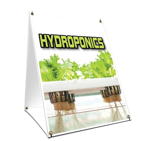 Signmission Hydroponics, 24 Inch x 18 Inch A-frame Yard Sign, Plastic Sign SBC-1824-Hydroponics