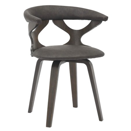 Leisuremod Modern Wooden Dining Chair, Dark Walnut Frame in Brown, Klyne Collection KCDW-22BR