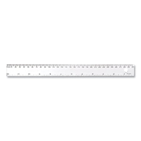 Westcott Transparent Shatter-Resistant Plastic Ruler, Standard/Metric, 12in Long, Clear 45012