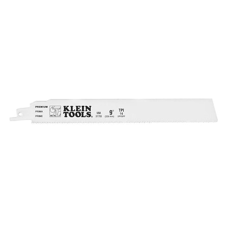 Klein Tools 9 in x 14 TPI Reciprocating Saw Blade, KLEIN, 5 PK 31755
