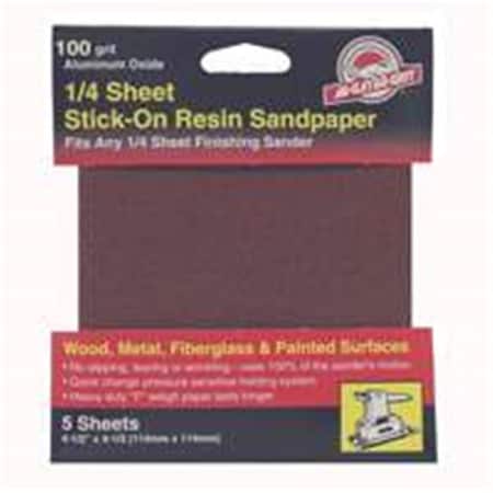 Gator Finishing 4074 100 Grit Aluminum Oxide Sheet, 5PK 6977466