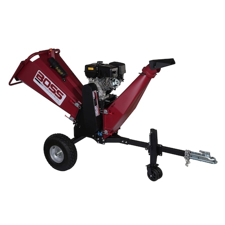 Boss Industrial 6 Inch 15hp Gas Powered Chipper Shredder with Dual Belt drive, Extended Axle, and Tow Hitch CGR60