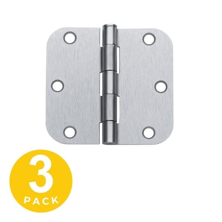 Global Door Controls 5.0 in. x 4.5 in. Brushed Chrome Ball Bearing Heavy Weight Commercial Hinge, 3PK CPH5045BB-26D-3