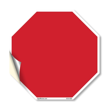 Signmission Blank Sign Red Background, 18 Inch X 18 Inch, Vinyl Decal OC-D-18-28