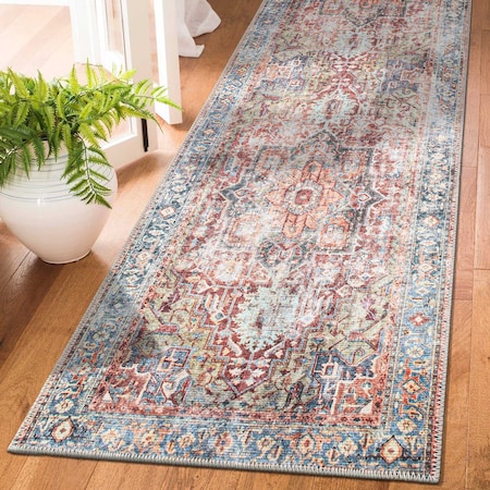World Rug Gallery Traditional Distressed Machine Washable Runner Rug 20 ft x 60 ft Multi 5050MULTI20X60