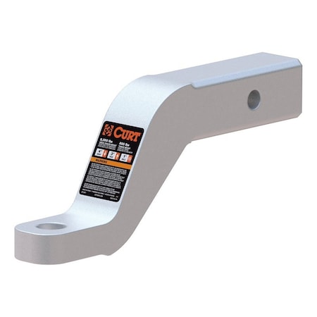 Curt Ball Mount, 8-1/2 in L, 4 in Drop, 3 in Rise, Class 3 Hitch, 1 in Dia Hitch Ball, Aluminum 45361