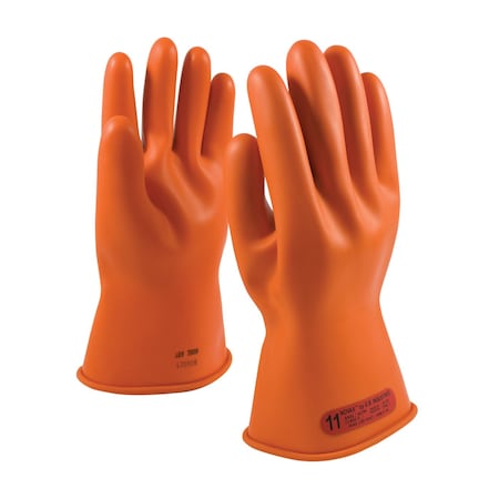 Pip Electrical Rated Gloves, 1000V AC, 1500V DC, Rubber, 11" Length, Orange, Size 10 147-0-11/10