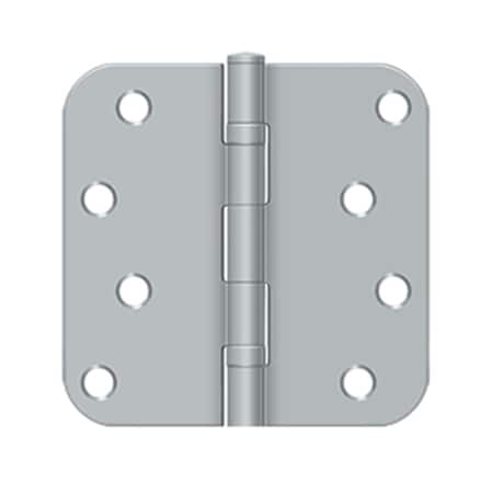 Dendesigns 4 x 4 x 0.625 in. Radius Hinge, Brushed Chrome DE831580