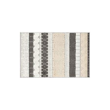 World Rug Gallery Contemporary Boho Indoor/Outdoor Area Rug 2 ft x 3 ft Gray 5559GRAY2X3