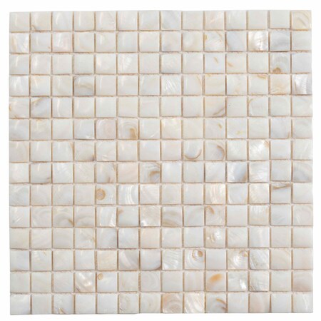 Apollo Tile Shell White 11.8 in x 11.8 in Shell Polished Floor and Wall Mosaic Tile 19.34 sqft/case, 20PK APLSME88001AA
