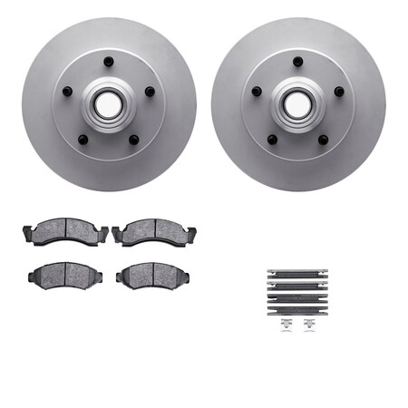 Dynamic Friction Co DFC GEOSPEC Coated Rotor- Heavy Duty Brake Pad includes Hardware 4412-54003