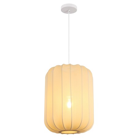 Jonathan Y Aurelia 13.75" 1-Light Scandinavian Japandi Adjustable Lantern Metal w/Ribbed Cocoon Capsule Shade L JYL4207A