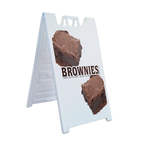 Signmission Brownies, A-Frame & 2 Sign Inserts, Heavy-Duty Plastic Frame SBHD-C-2436-Brownies