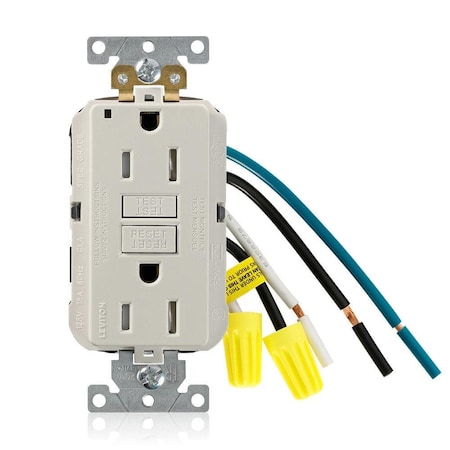 Leviton SmartlockPro GFCI 15A TR/PI Lt Al GFTR1-5LT