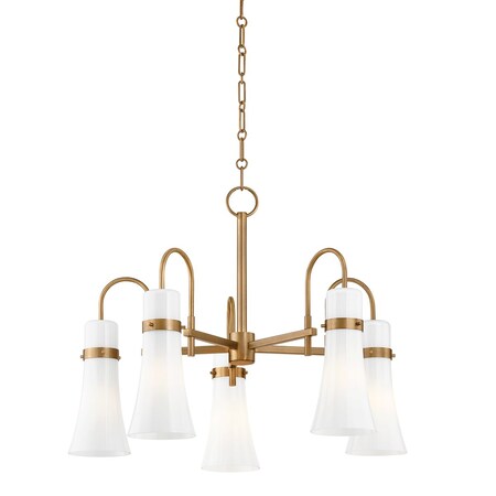 Troy Lighting Maple 5 Light Chandelier 27.25 In. Patina Brass F3427-PBR