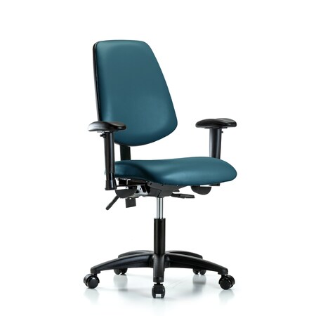 Blue Ridge Ergonomics Vinyl Chair, Vinyl, Adjustable Arms BR-VDHCH-MB-RG-T0-A1-RC-8801