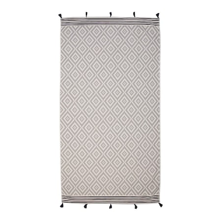 Homeroots Gray Tribal Design Turkish Towel Beach Blanket 401810