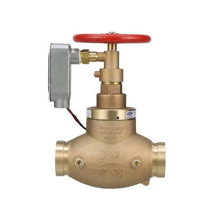 Wilkins 2-1/2 4004 Inline Sprinkler Valve Grv x Grv w/Supervisory Switch Setting U ZW4004ILGSS-U