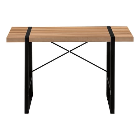 Homeroots 49" Brown and Black Wood and Metal Sled Computer Desk 489865