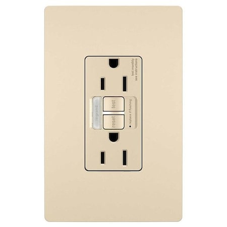 Legrand GFCI, 15 A, 125V AC, Ivory 1597NTLTRI