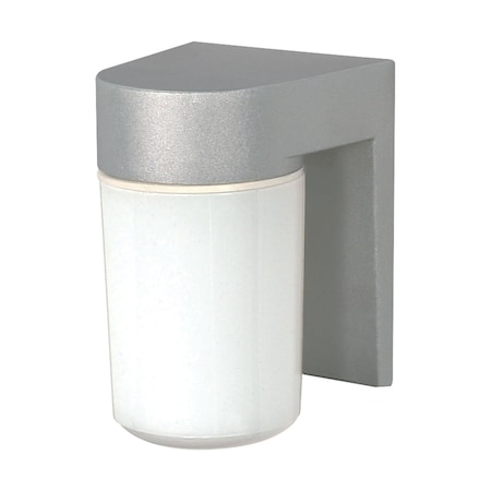 Nuvo 1-Light - 8in. - Utility Wall Mount - With White Glass Cylinder - Satin Aluminum Finish SF77-136