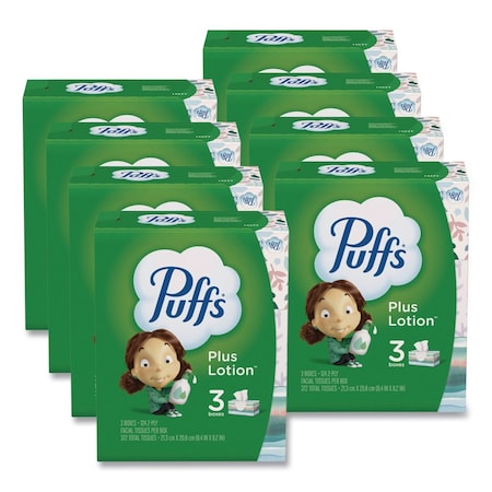 Puffs Plus Lotion 2 Ply Facial Tissues, 124 Sheets, 24 PK 39363