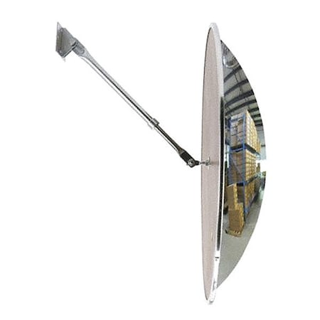 Fred Silver Convex Security Mirror, Indoor, Polycarbonate, 36 in, Hardboard, Round, 180 Degrees Viewing Angle PC-36-T