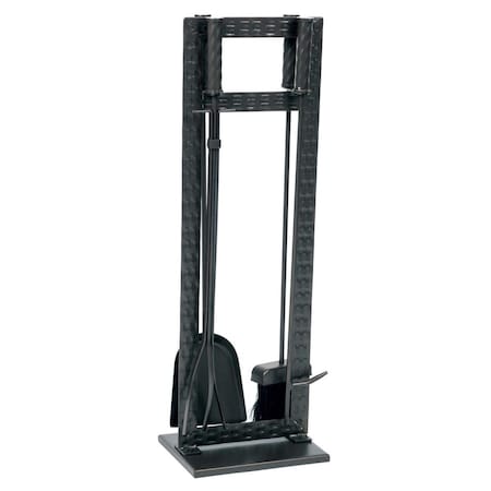 Dagan Weave Design Fireplace Tool Set, Black - 5 Piece 1000