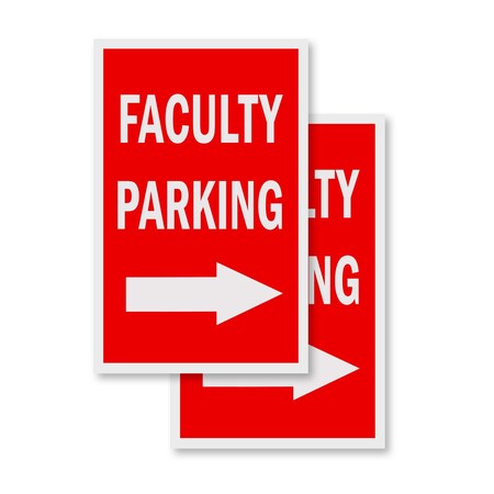 Signmission Faculity Parking With Arrow, Vinyl Decals Only 24 Inch x 36 Inch, Vinyl Decal, 2PK DSB-2436-2PACK-FaculityParkingWithArrow