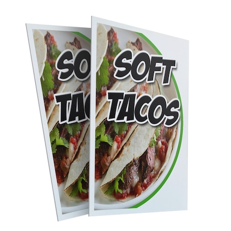 Signmission Soft Tacos, Plastic Signs Only 24 Inch x 36 Inch, Corrugated Plastic, 2PK CSB-2436-2PACK-Soft Tacos