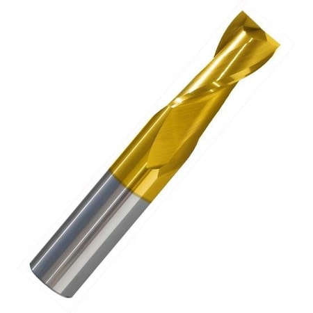 Monster Tool 2 Flute Regular Length End Mill, Single End Square, 17/64in diameter, TiN Finish 204-001137
