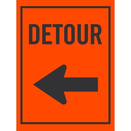 Lyle Detour (w/Left Arrow), 18x24, Engineer Grade, Orange G-10282-EG_18x24