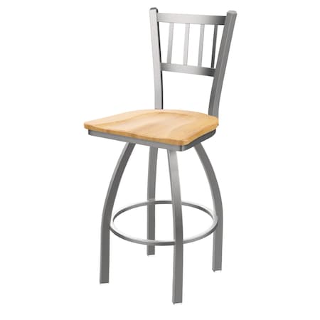 Holland Bar Stool Co 810 Contessa Stainless Steel 36in Swivel Bar Stool with Natural Maple Seat 81036SSNatMpl