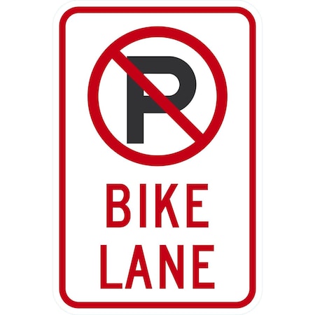 Lyle R7-9A, (No Pkg Sym) Bike Lane, 12x18, Diamond Grade, White G-3066-DG_12x18